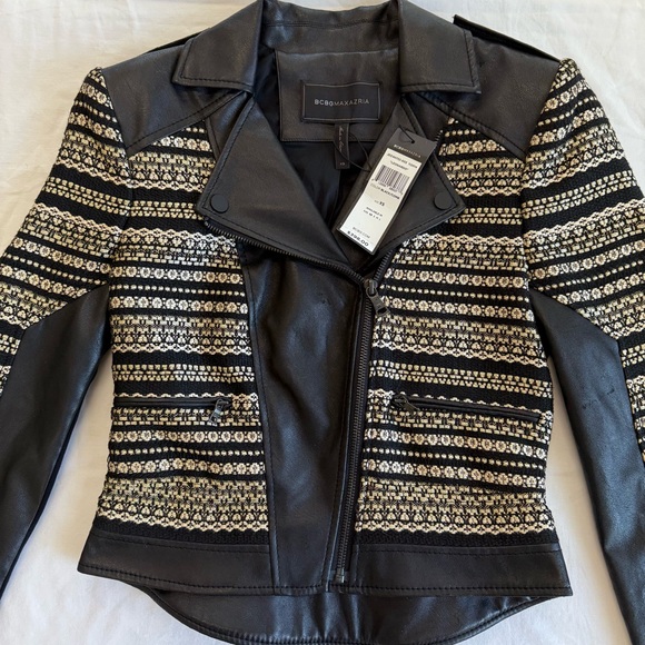 NWT BCBGMAXAZRIA Leonardo Moto Jacket NEW –‎ Size XS $398 Retail